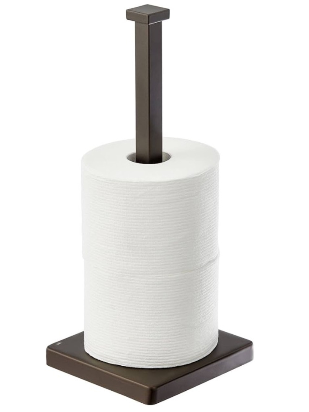 NEW mDesign Square Modern Bronze Paper Towel Holder/Toilet Paper Holder